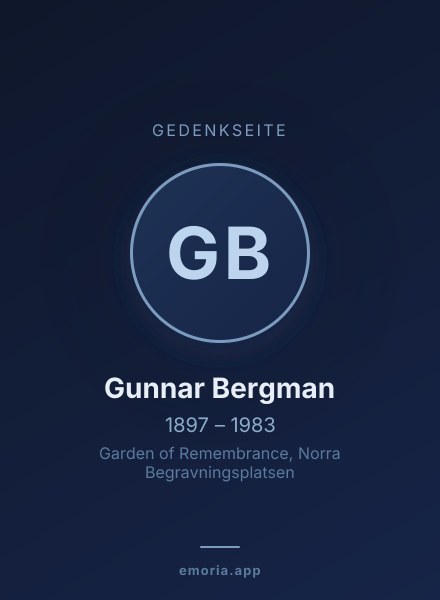 Gedenkportrait von Gunnar Bergman