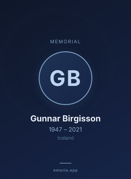 Memorial portrait of Gunnar Birgisson
