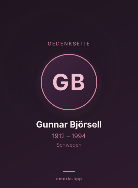 Gedenkportrait von Gunnar Björsell