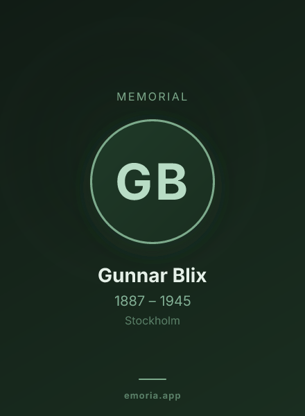Memorial portrait of Gunnar Blix