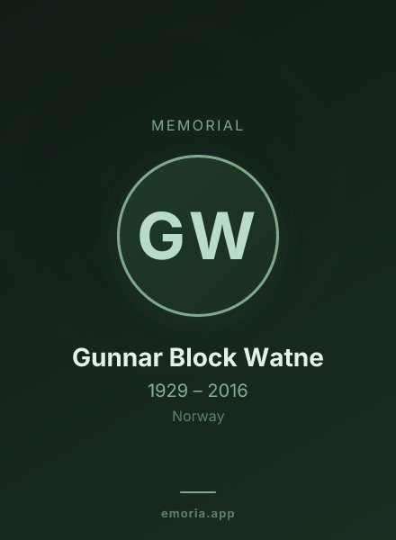 Memorial portrait of Gunnar Block Watne