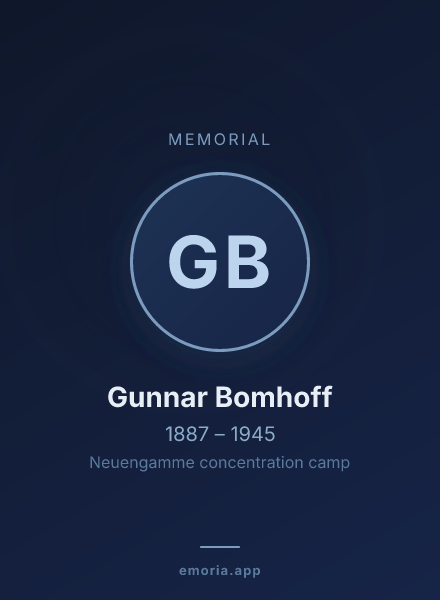 Memorial portrait of Gunnar Bomhoff