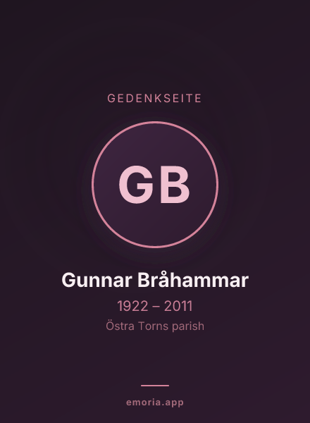 Gedenkportrait von Gunnar Bråhammar