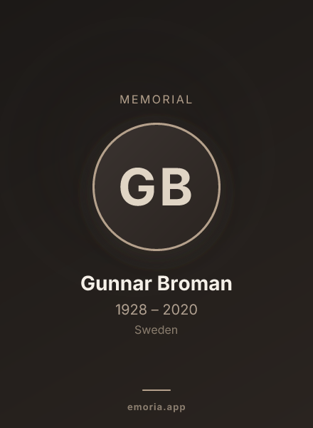 Memorial portrait of Gunnar Broman