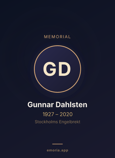 Memorial portrait of Gunnar Dahlsten