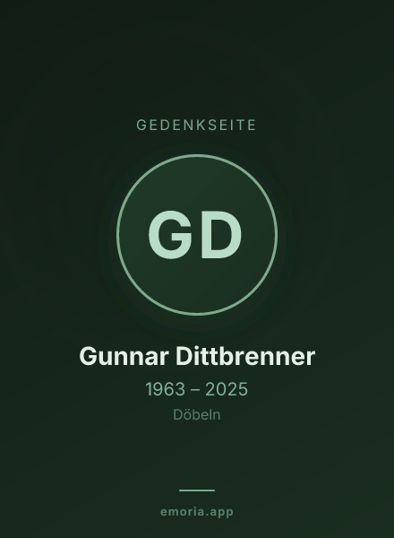 Gedenkportrait von Gunnar Dittbrenner