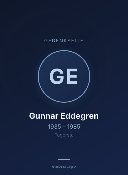 Gedenkportrait von Gunnar Eddegren
