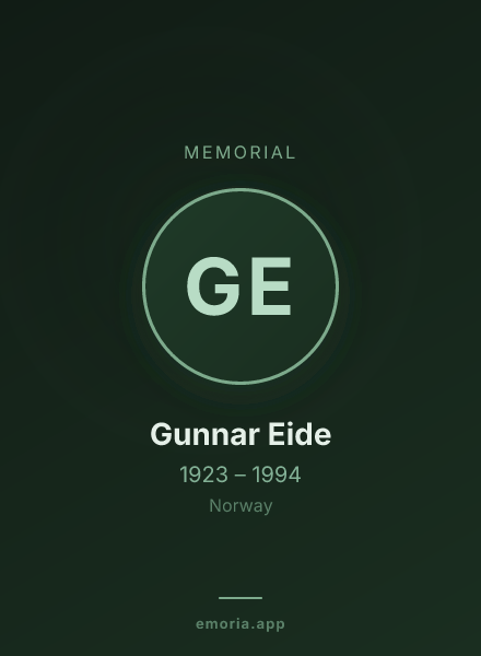 Memorial portrait of Gunnar Eide