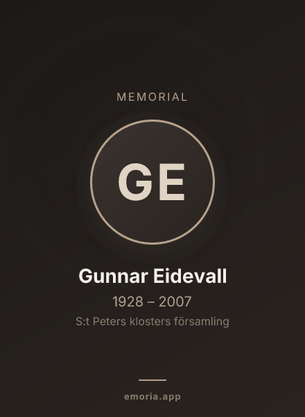 Memorial portrait of Gunnar Eidevall