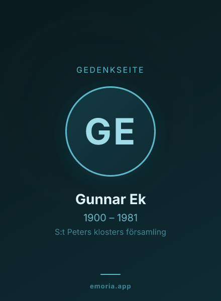 Gedenkportrait von Gunnar Ek