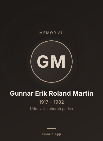 Memorial portrait of Gunnar Erik Roland Martin