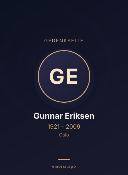 Gedenkportrait von Gunnar Eriksen