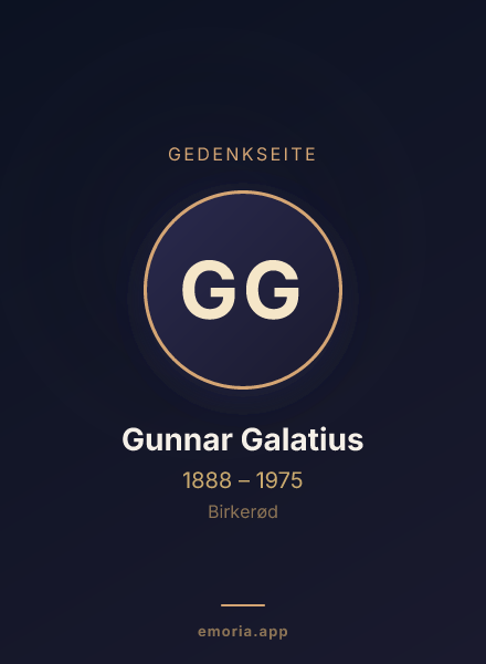 Gedenkportrait von Gunnar Galatius