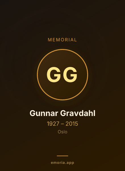 Memorial portrait of Gunnar Gravdahl