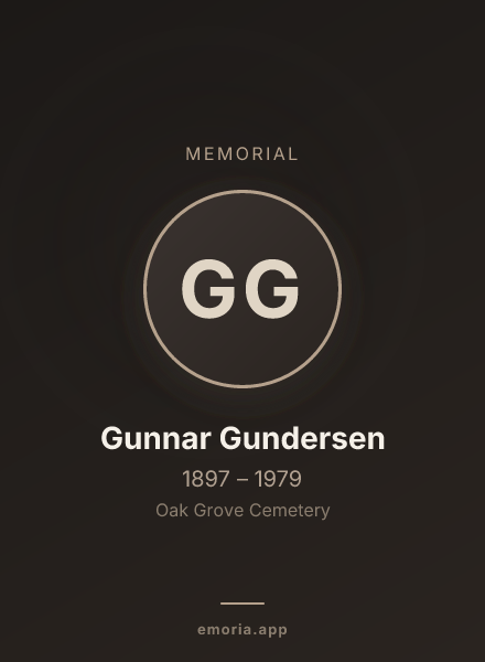 Memorial portrait of Gunnar Gundersen