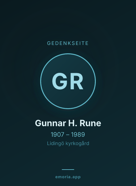 Gedenkportrait von Gunnar H. Rune