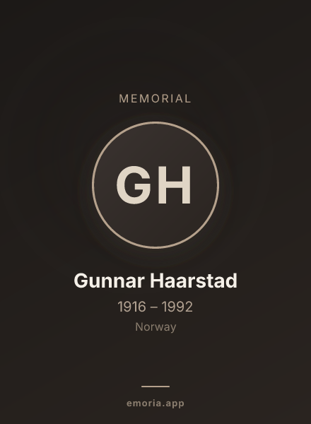 Memorial portrait of Gunnar Haarstad