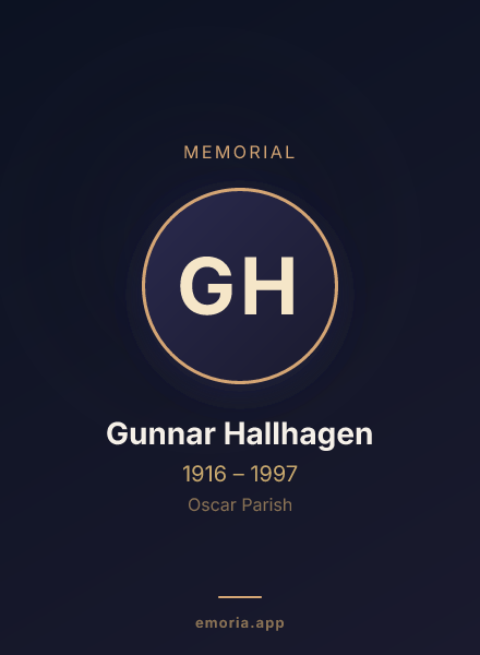 Memorial portrait of Gunnar Hallhagen