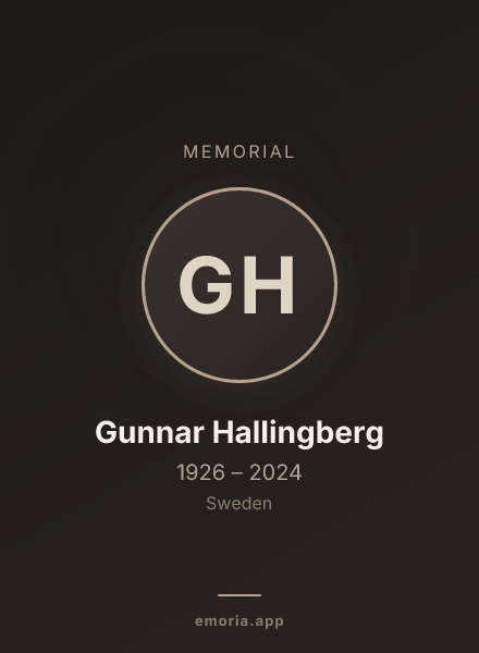 Memorial portrait of Gunnar Hallingberg
