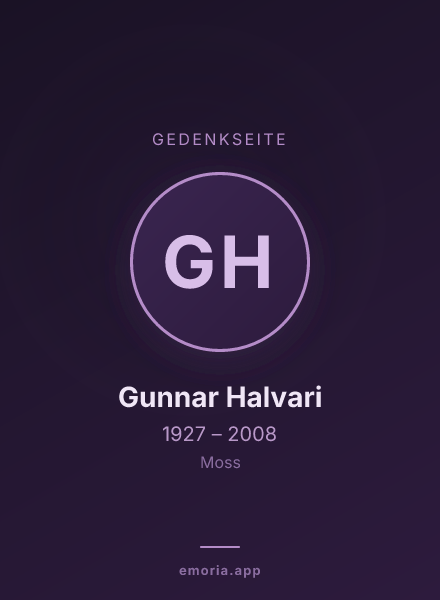 Gedenkportrait von Gunnar Halvari