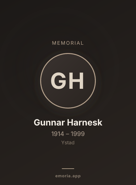 Memorial portrait of Gunnar Harnesk