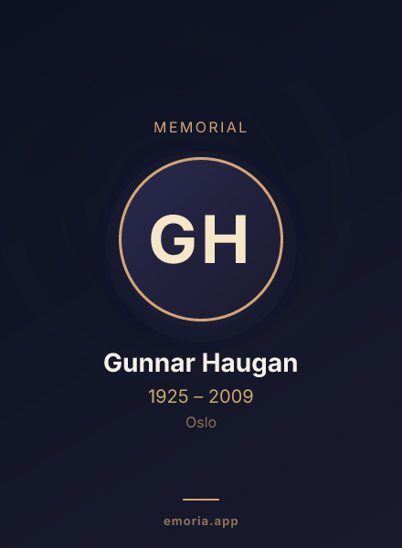 Memorial portrait of Gunnar Haugan