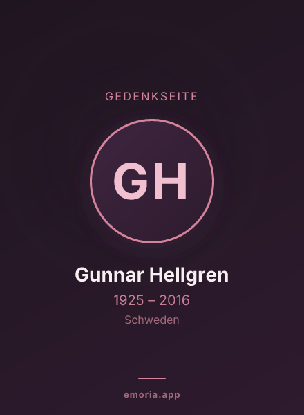 Gedenkportrait von Gunnar Hellgren