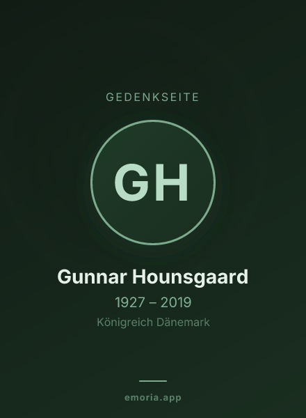 Gedenkportrait von Gunnar Hounsgaard
