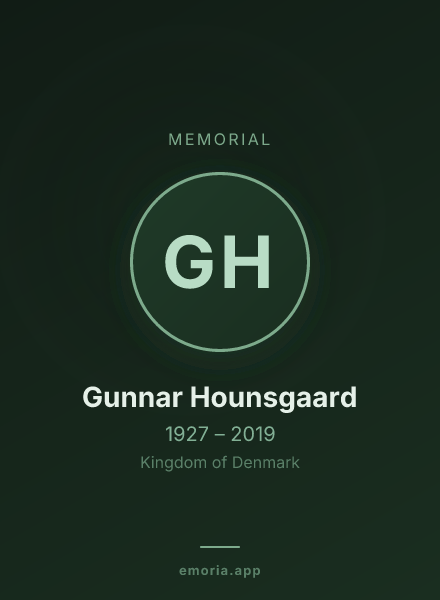 Memorial portrait of Gunnar Hounsgaard