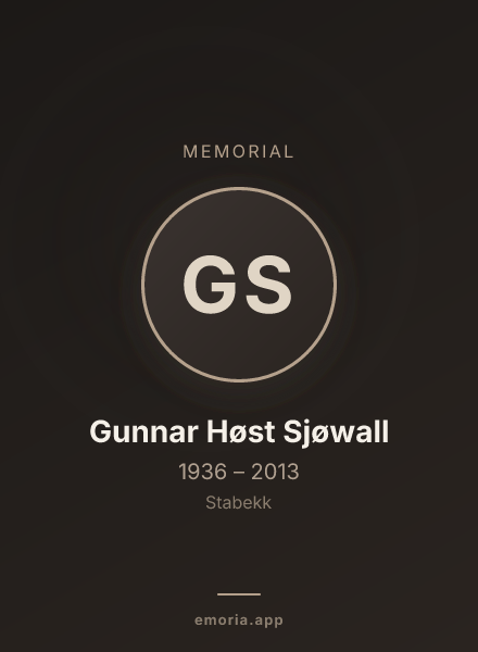 Memorial portrait of Gunnar Høst Sjøwall