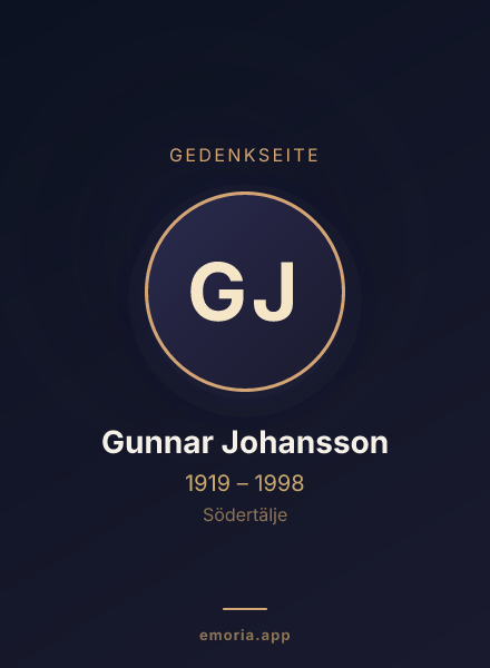 Gedenkportrait von Gunnar Johansson