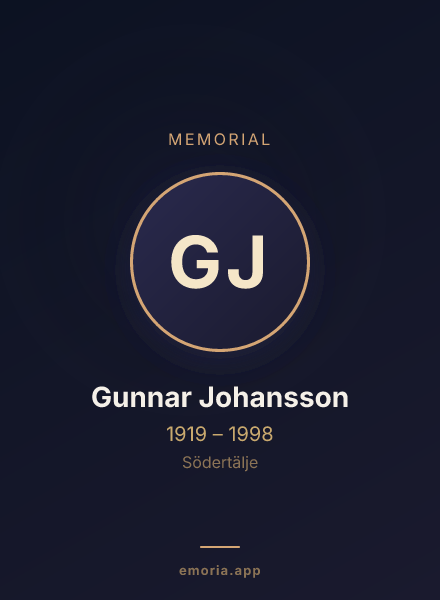 Memorial portrait of Gunnar Johansson
