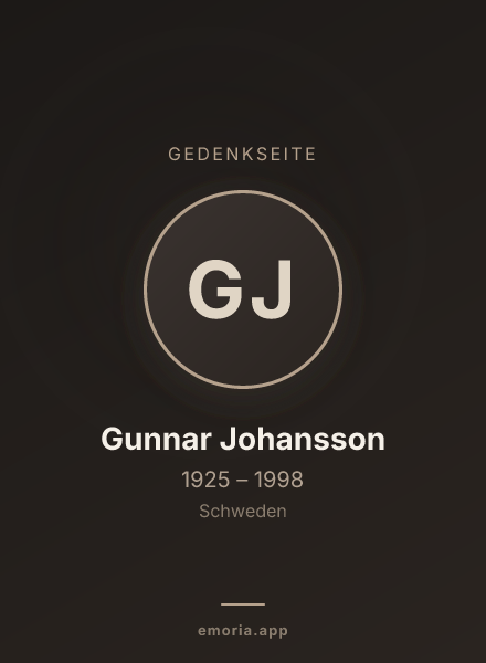 Gedenkportrait von Gunnar Johansson
