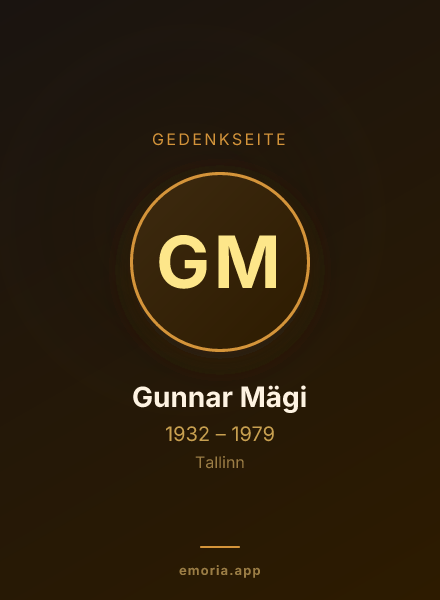 Gedenkportrait von Gunnar Mägi