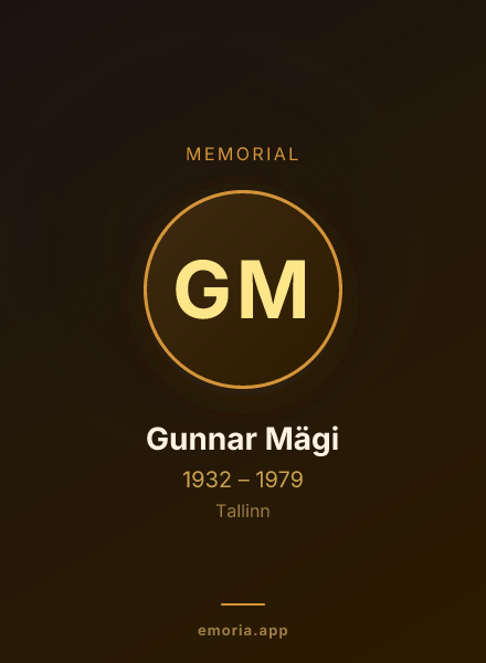 Memorial portrait of Gunnar Mägi