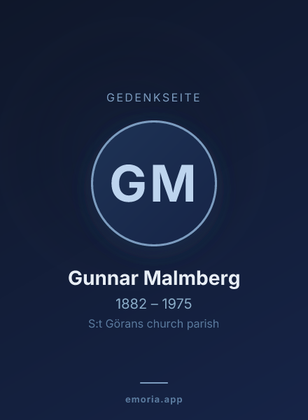 Gedenkportrait von Gunnar Malmberg