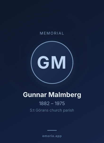 Memorial portrait of Gunnar Malmberg