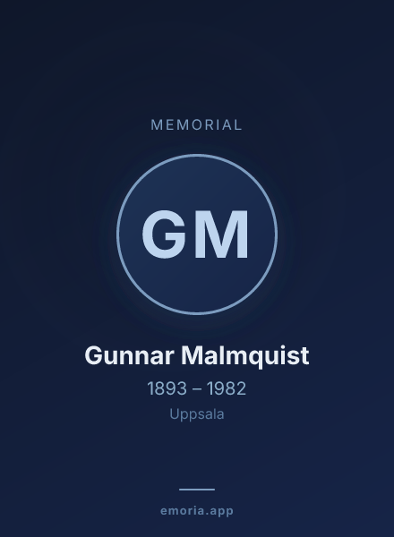 Memorial portrait of Gunnar Malmquist