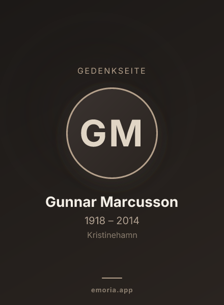 Gedenkportrait von Gunnar Marcusson