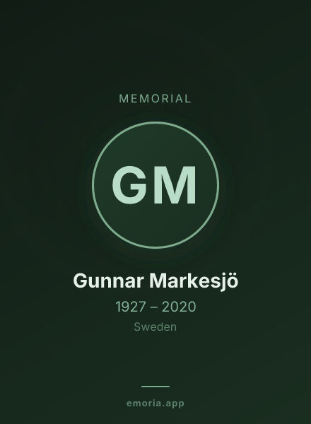 Memorial portrait of Gunnar Markesjö