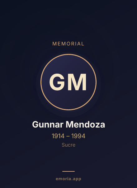 Memorial portrait of Gunnar Mendoza