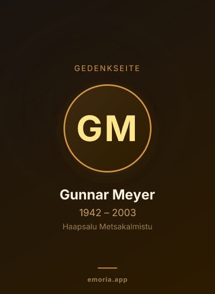 Gedenkportrait von Gunnar Meyer