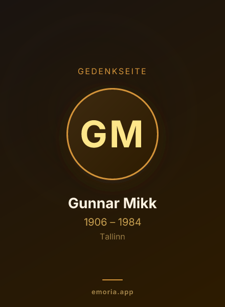 Gedenkportrait von Gunnar Mikk