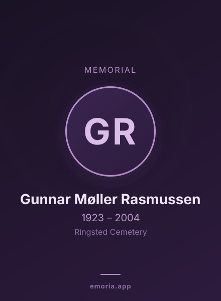 Memorial portrait of Gunnar Møller Rasmussen