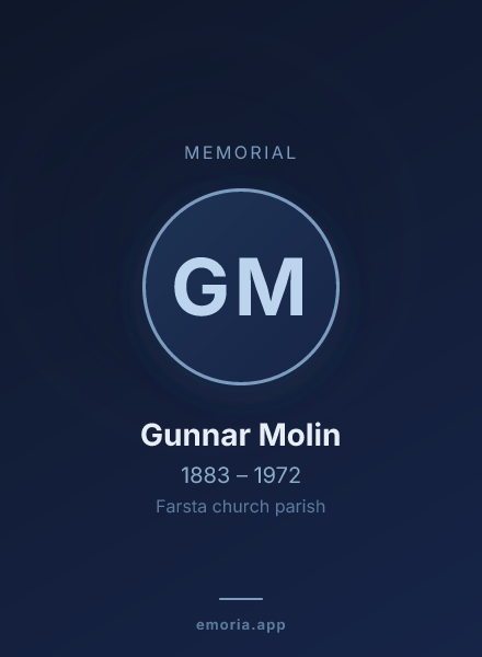 Memorial portrait of Gunnar Molin