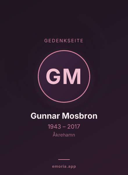 Gedenkportrait von Gunnar Mosbron