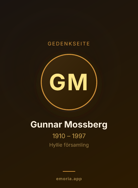 Gedenkportrait von Gunnar Mossberg