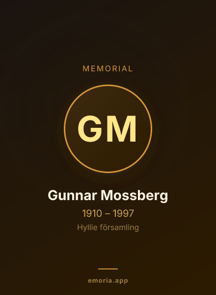 Memorial portrait of Gunnar Mossberg