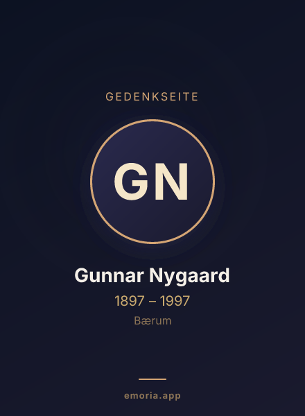 Gedenkportrait von Gunnar Nygaard
