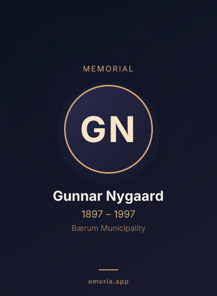 Memorial portrait of Gunnar Nygaard